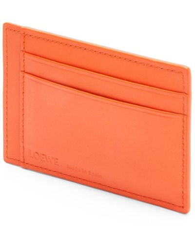 Loewe Luxury Slim Cardholder In Diamond Calfskin For - Orange