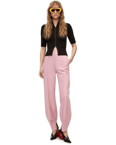 Loewe Luxury Balloon Trousers In Nappa For Women - Pink