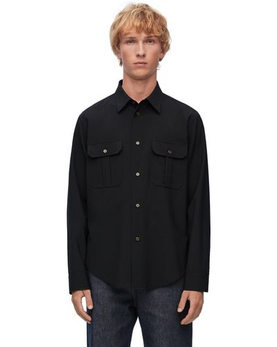 Loewe Luxury Shirt In Wool - Black