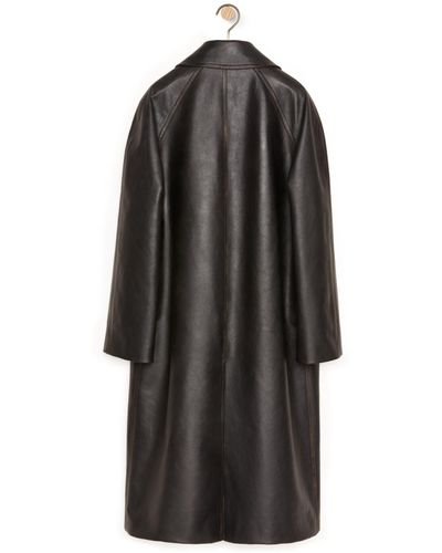 Loewe Coat In Nappa Calfskin - Black