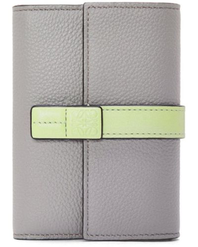 Loewe Small Vertical Wallet In Soft Grained Calfskin - White