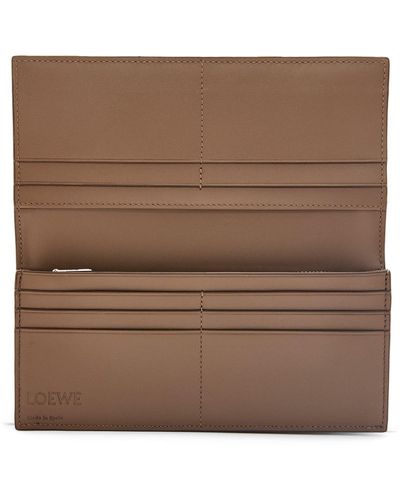 Loewe Luxury Long Horizontal Wallet In Soft Grained Calfskin - Brown