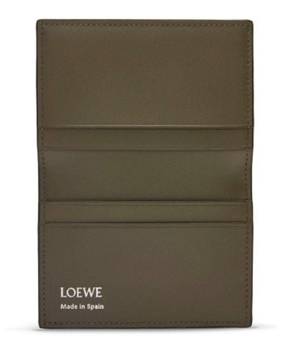Loewe Luxury Slim Bifold Cardholder In Shiny Nappa Calfskin - White