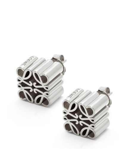 Loewe Anagram Stud Earrings - Metallic
