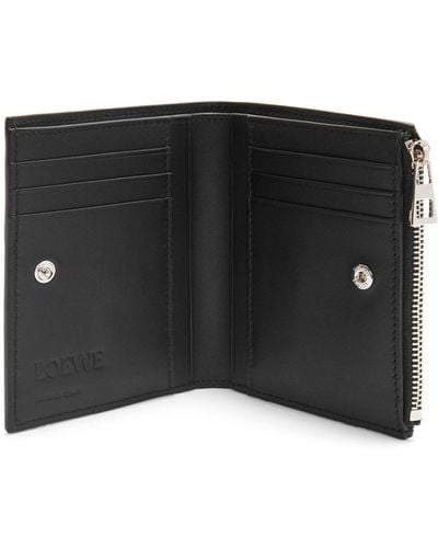 Loewe Luxury Slim Compact Wallet In Shiny Calfskin - Black