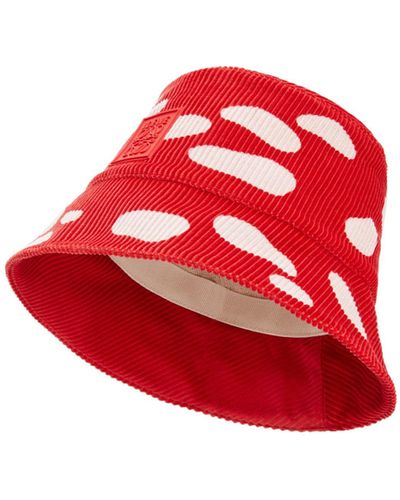 Loewe Mushroom Bucket Hat In Corduroy - Red