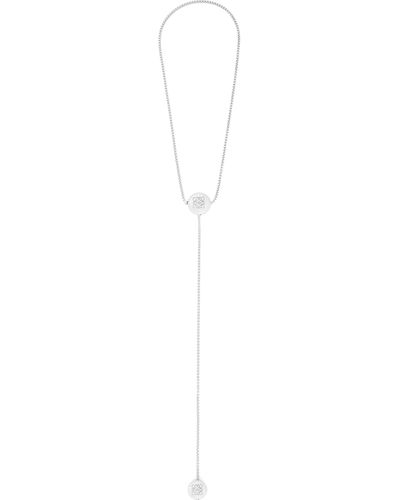 Loewe Luxury Anagram Pebble Necklace In Sterling Silver For - White