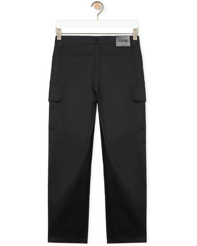 Loewe Luxury Cargo Pants In Cotton - Black