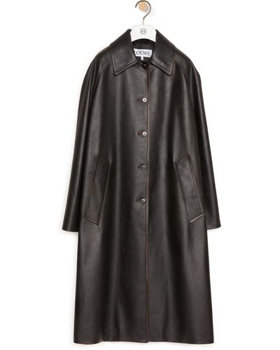 Loewe Coat In Nappa Calfskin - Black