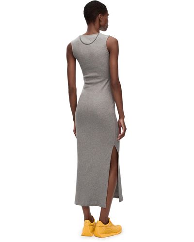 Loewe Luxury Anagram Tank Dress In Cotton - Gray