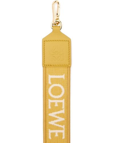 Loewe Anagram Strap In Jacquard And Calfskin - Metallic