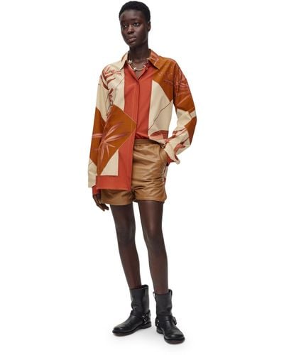 Loewe Luxury Shirt In Cotton And Silk - Orange