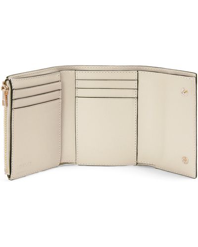 Loewe Repeat Small Vertical Wallet In Embossed Silk Calfskin - White