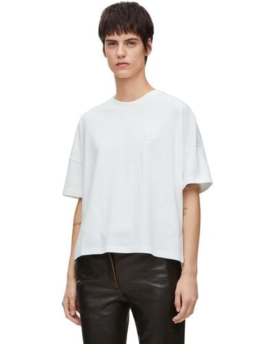 Loewe Luxury Boxy Fit T-shirt In Cotton - White