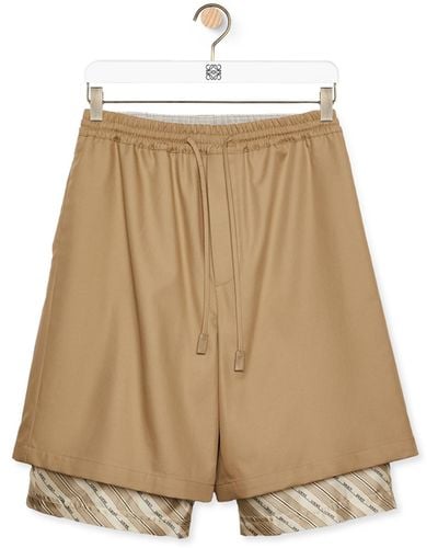 Loewe Luxury Shorts In Cotton And Silk - Natural