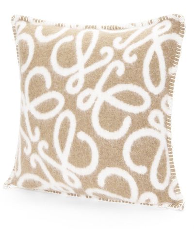 Loewe Luxury Anagram Cushion In Alpaca And Wool For Unisex - Natural