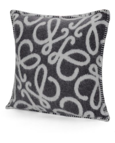 Loewe Luxury Anagram Cushion In Alpaca And Wool For Unisex - White