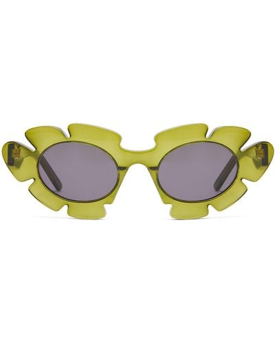 Loewe X Paula's Ibiza G000270x03 Flower-shaped Acetate Sunglasses - Green