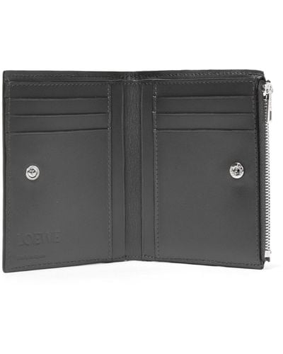 Loewe Slim Compact Wallet In Soft Grained Calfskin - White