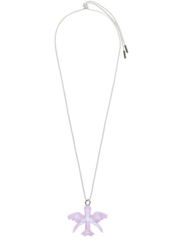Loewe Luxury Maruja Mallo Orchid Necklace In Varnished Metal For - White