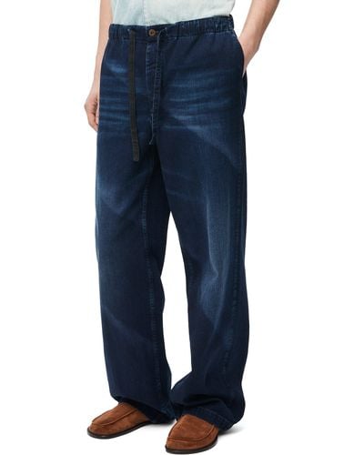 Loewe Luxury Drawstring Jeans In Denim - Blue