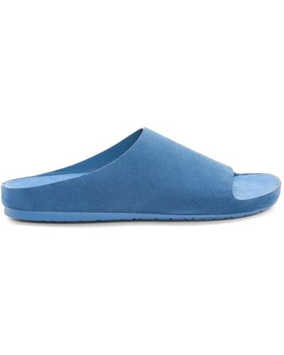 Loewe Luxury Lago Sandal In Suede Calfskin - Blue