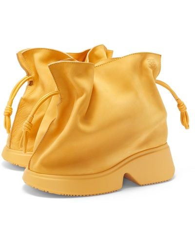 Loewe Luxury Flamenco Bag Boot In Nubuck For - Orange