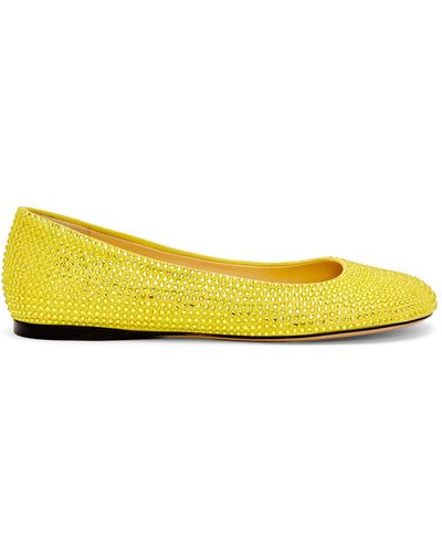 Loewe Luxury Toy Ballerina In Suede And Allover Rhinestones For - Yellow