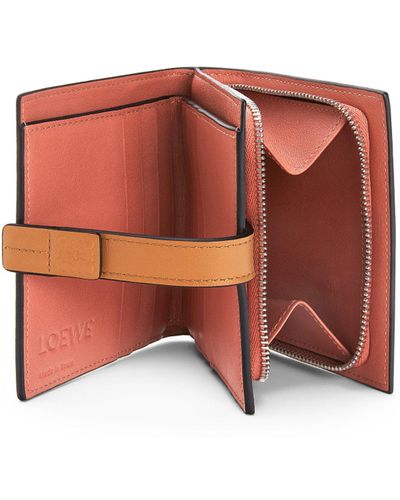 Loewe Compact Zip Wallet In Soft Grained Calfskin - Orange