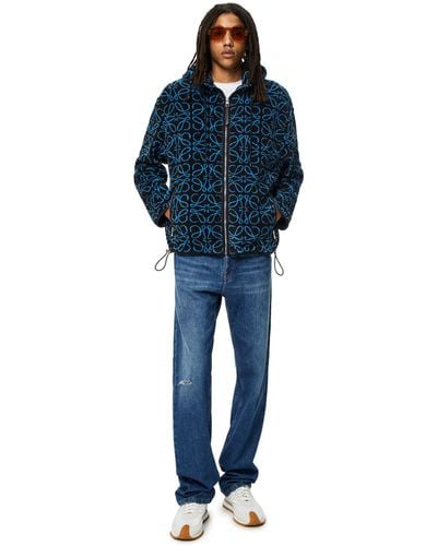 Loewe Anagram Jacquard Fleece Jacket - Blue