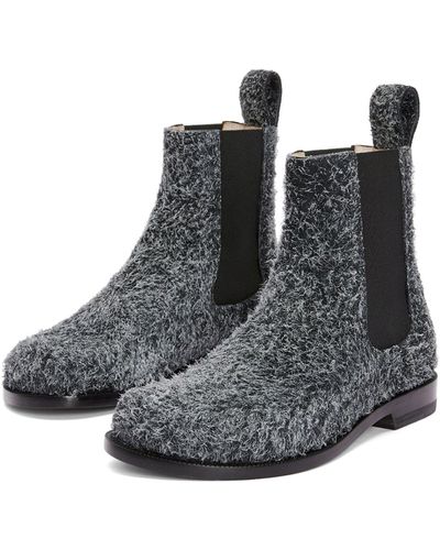 Loewe Suede Campo Chelsea Boots - Gray