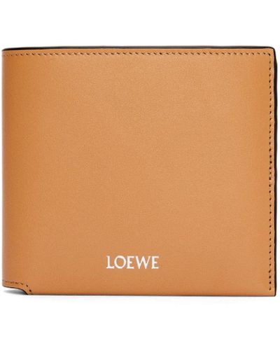 Loewe Luxury Bifold Wallet In Shiny Nappa Calfskin For - White