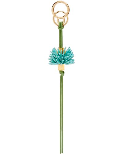 Loewe Flower Dice Charm In Classic Calfskin And Brass - Blue