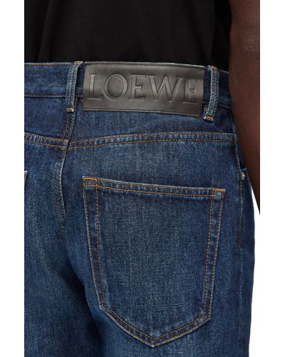 Loewe Fisherman Turn-up Jeans In Denim - Blue