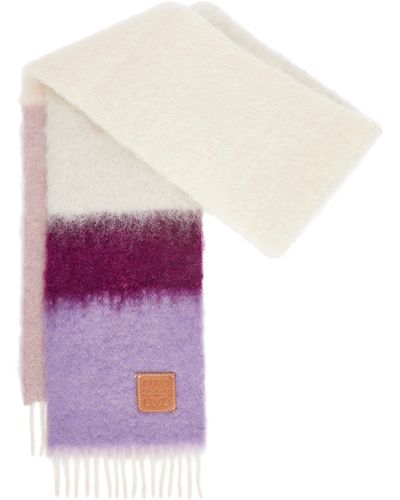 Loewe Luxury Scarf In Mohair And Wool - White