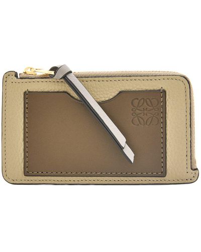 Loewe Luxury Coin Cardholder In Soft Grained Calfskin - Natural