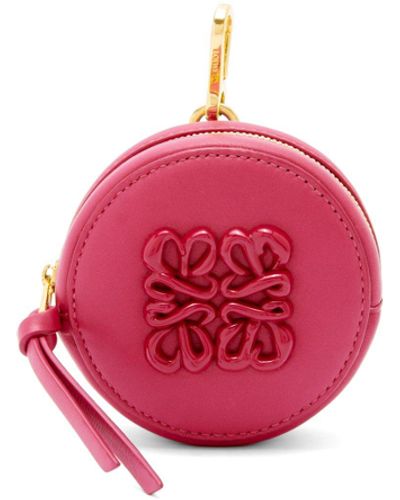 Loewe Luxury Inflated Anagram Cookie Charm In Silk Calfskin - Pink