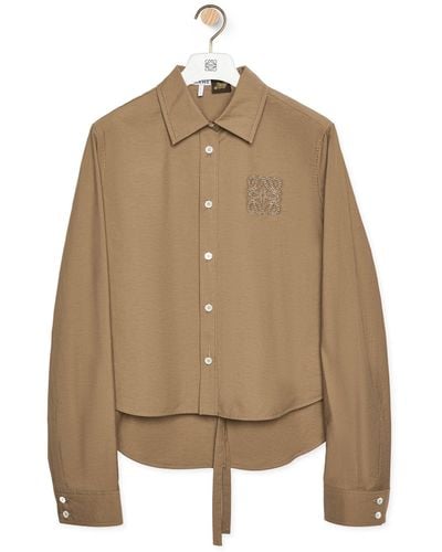 Loewe Luxury Trapeze Shirt In Cotton Blend - Natural