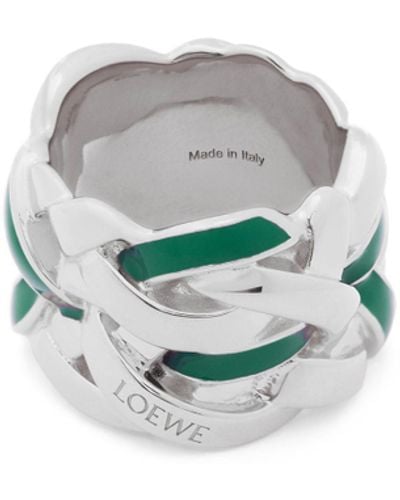 Loewe Luxury Nest Ring In Sterling Silver And Enamel For - White