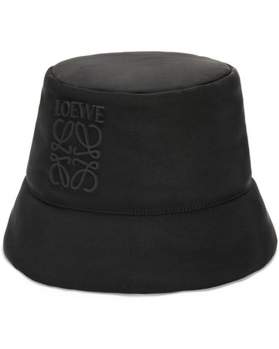 Loewe Brand-embroidered Shell Bucket Hat M/ - Black