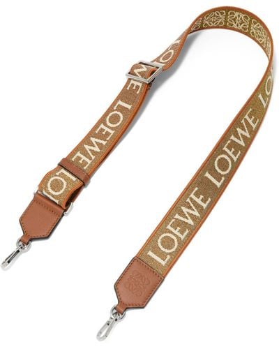 Loewe Anagram Strap In Lurex Jacquard And Calfskin - Brown