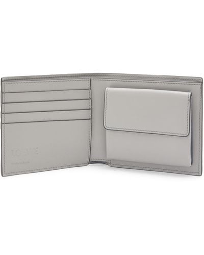 Loewe Luxury Puzzle Bifold Coin Wallet In Classic Calfskin - Gray