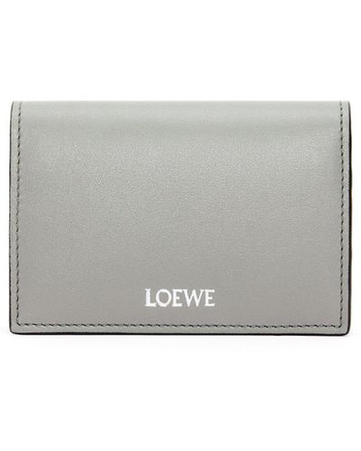 Loewe Luxury Slim Bifold Cardholder In Shiny Nappa Calfskin For - White