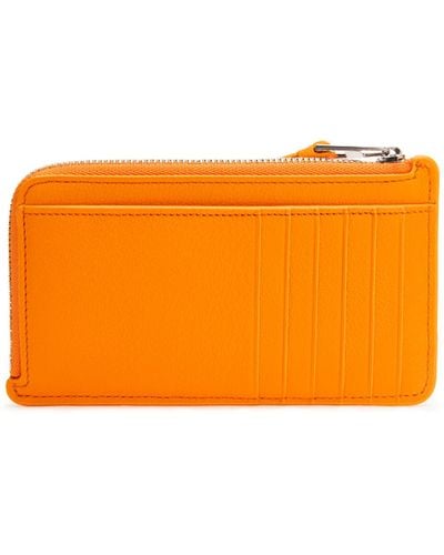 Loewe Leather Puzzle Edge Coin And Card Holder - Orange