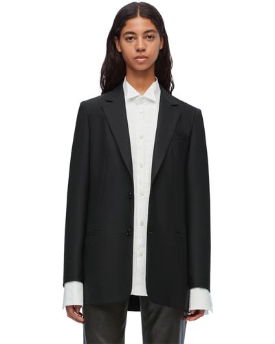 Loewe Tailored Jacket In Wool And Mohair - Black