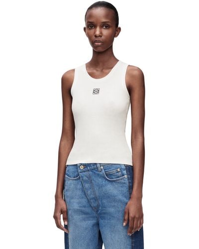 Loewe Anagram-embroidered Stretch-cotton Tank Top - White