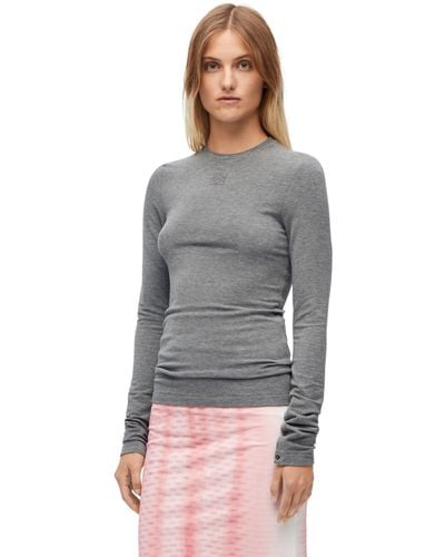 Loewe Long Sleeve Top In Viscose And Cashmere - Multicolor