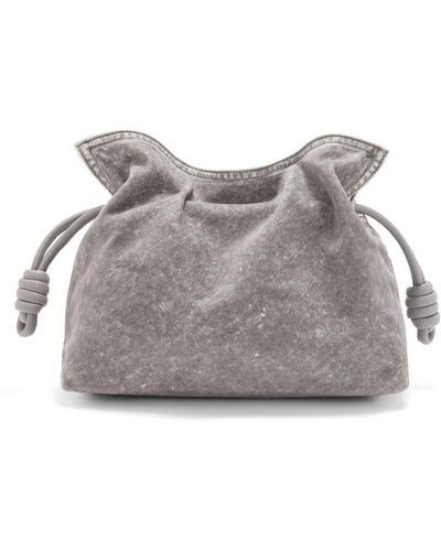 Loewe Flamenco Leather Clutch Bag - Grey