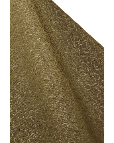 Loewe Luxury Scarf In Silk And Wool - Green