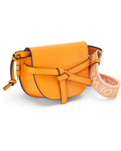 LOEWE Mini Gate Dual Bag in Soft Calfskin and Jacquard Mandarin in